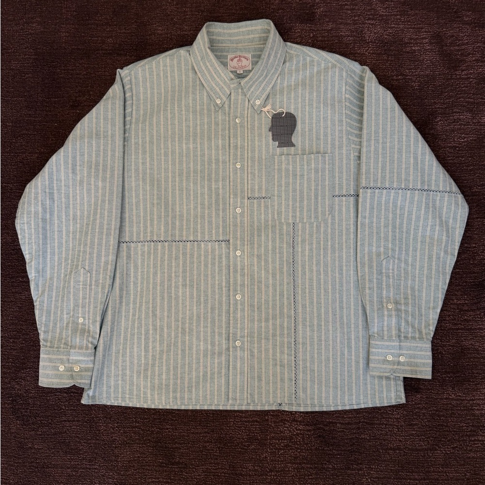 BROOKS BROTHERS CALIFORNIA PATCHWORK OXFORD BUTTON UP SHIRT - GREEN